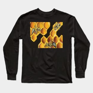 Bee hive Print-Artwork-Insect art-Home art-Art Prints-Gifts Long Sleeve T-Shirt